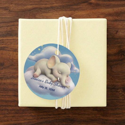Elefant in der Wolkendusche Geschenkanhänger