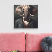 Elefant in einem Anzug | Tierart | Tier in einem A Leinwanddruck (Insitu (Wohnzimmer))