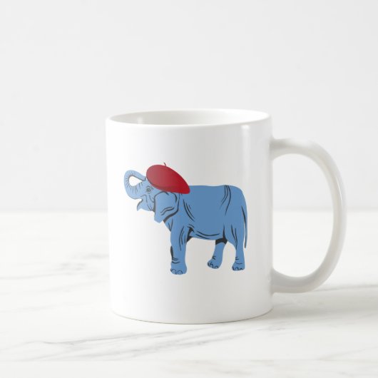 Elefant in einem Beret Kaffeetasse (Rechts)