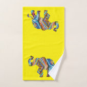 Elefant in einem psychedelischen Zebra-Muster Badhandtuch Set (Handtuch)