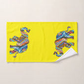Elefant in einem psychedelischen Zebra-Muster Badhandtuch Set (Handtuch)