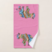 Elefant in einem psychedelischen Zebra-Muster Badhandtuch Set (Handtuch)
