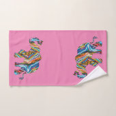 Elefant in einem psychedelischen Zebra-Muster Badhandtuch Set (Handtuch)