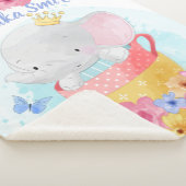Elefant in einem Teacup mit Blume und Individuelle Sherpadecke (3/4)