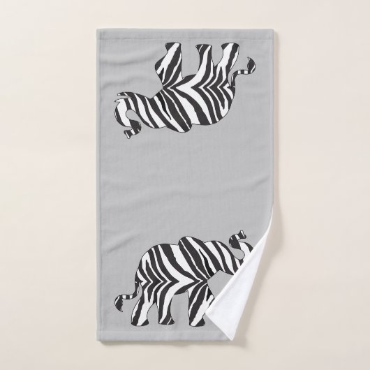 Elefant in einem Zebra-Muster Badhandtuch Set (Handtuch)