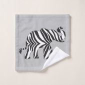 Elefant in einem Zebra-Muster Badhandtuch Set (Waschlappen)