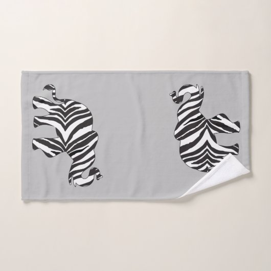 Elefant in einem Zebra-Muster Badhandtuch Set (Handtuch)