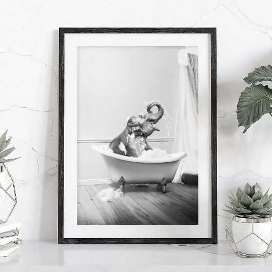 Elefant in einer Badewanne Poster