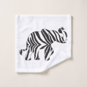 Elefant in einer Zebra-Print Badhandtuch Set (Waschlappen)