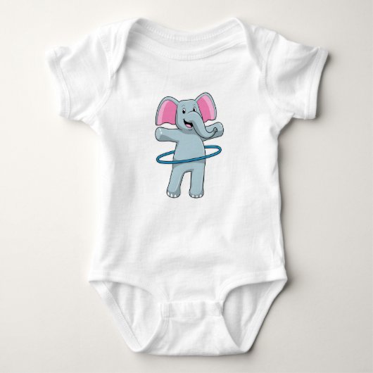 Elefant in Fitness mit Reifen der Fitness Baby Strampler (Vorderseite)