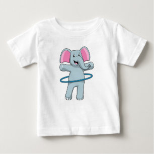 Elefant in Fitness mit Reifen der Fitness Baby T-shirt
