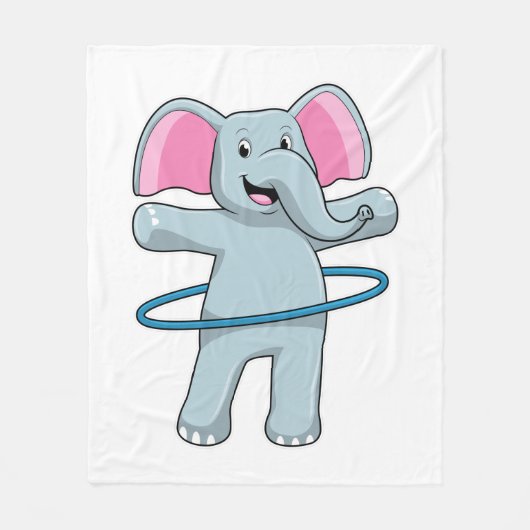 Elefant in Fitness mit Reifen der Fitness Fleecedecke (Vorderseite)