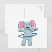 Elefant in Fitness mit Reifen der Fitness Postkarte (Vorne/Hinten)