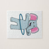 Elefant in Fitness mit Reifen der Fitness Puzzle (Horizontal)