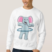 Elefant in Fitness mit Reifen der Fitness Sweatshirt (Vorderseite)