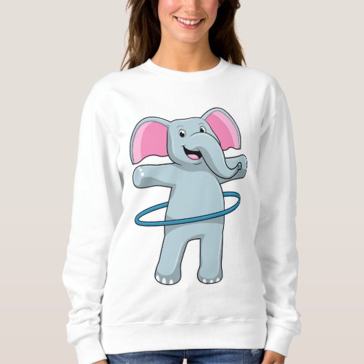 Elefant in Fitness mit Reifen der Fitness Sweatshirt (Vorderseite)