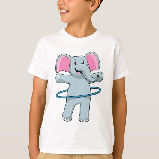 Elefant in Fitness mit Reifen der Fitness T-Shirt (Vorderseite)