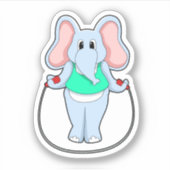 Elefant in Fitness mit Skipping rope.PNG Aufkleber (Vorderseite)