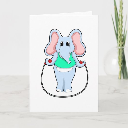 Elefant in Fitness mit Skipping rope.PNG Karte (Vorderseite)
