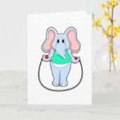 Elefant in Fitness mit Skipping rope.PNG Karte (Gelbe Blume)