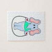 Elefant in Fitness mit Skipping rope.PNG Puzzle (Horizontal)