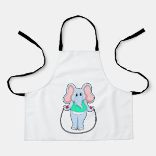 Elefant in Fitness mit Skipping rope.PNG Schürze