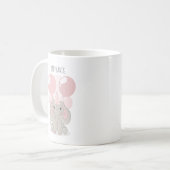 Elefant in Geburtstagshut Kaffeetasse (Vorderseite Links)