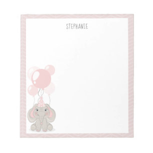 Elefant in Geburtstagshut Notizblock