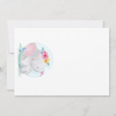 Elefant in Hot Air Balloon Babydusche Einladung (Rückseite)