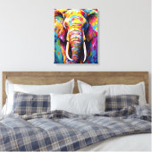 Elefant in lebhaften Farben gestrichen Leinwanddruck (Insitu (Schlafzimmer))
