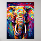 Elefant in lebhaften Farben gestrichen Poster (Vorne)