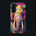 Elefant in lebhaften Farben gestrichen Samsung Galaxy Hülle<br><div class="desc">Entwurf zum Thema "Tiere"</div>