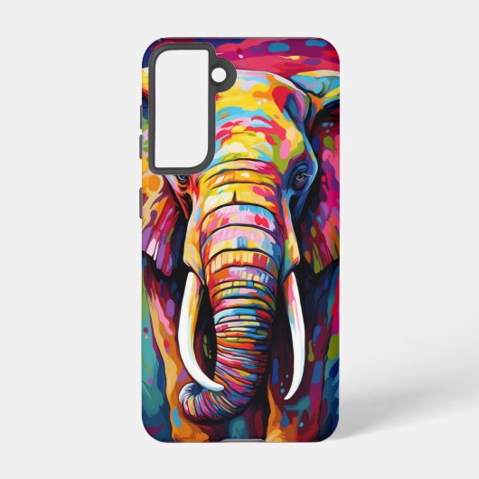 Elefant in lebhaften Farben gestrichen Samsung Galaxy Hülle (Rückseite)