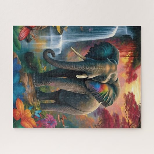 Elefant in majestätischer Landschaft Jigsaw Puzzle (Horizontal)