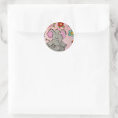 Elefant in Meditation Runder Aufkleber (Tasche)