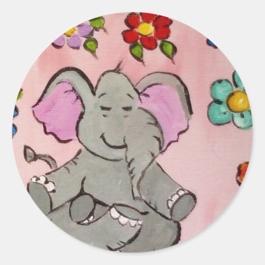 Elefant in Meditation Runder Aufkleber (Vorderseite)