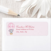 Elefant in Pink Hot Air Ballon Rücksendeadresse (Insitu)