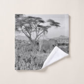 Elefant in Samburu Badhandtuch Set (Waschlappen)