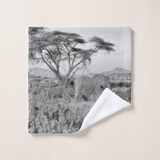 Elefant in Samburu Badhandtuch Set (Waschlappen)