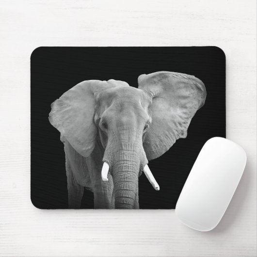 Elefant in Schwarz und Weiß Mousepad (Mit Mouse)