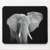 Elefant in Schwarz und Weiß Mousepad (Vorne)