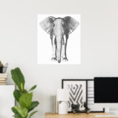 Elefant in Schwarz und Weiß Poster (Heimbüro)