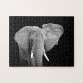 Elefant in Schwarz und Weiß Puzzle (Horizontal)