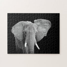 Elefant in Schwarz und Weiß Puzzle