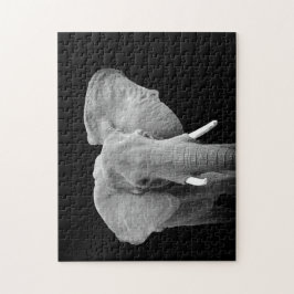 Elefant in Schwarz und Weiß Puzzle