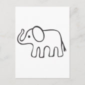 Elefant in Schwarz-Weiß-Zeichnung Postkarte (Vorderseite)