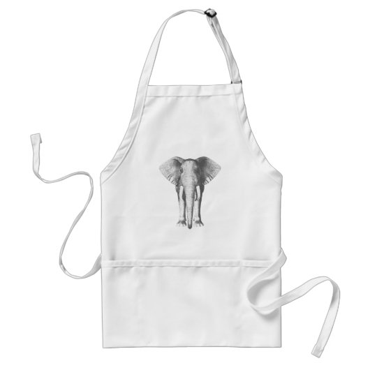 Elefant in Schwarzweiss Schürze (Vorne)