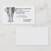 Elefant in Schwarzweiss Visitenkarte (Vorne/Hinten)