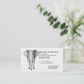 Elefant in Schwarzweiss Visitenkarte (Stehend Vorderseite)
