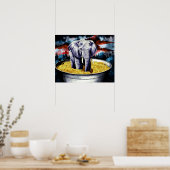 Elefant in Spaghetti Poster Wand an Wand (Küche)